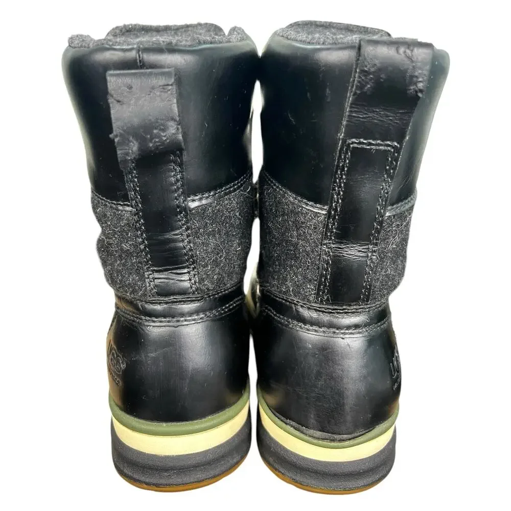 UGG Men’s Ory Black Leather Waterproof Winter Boot Size US 7.5